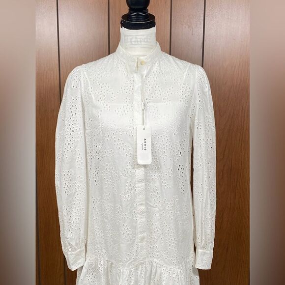 AKRIS PUNTO Eyelet Lace Flounce-Hem Dress size 4 - Picture 6 of 14